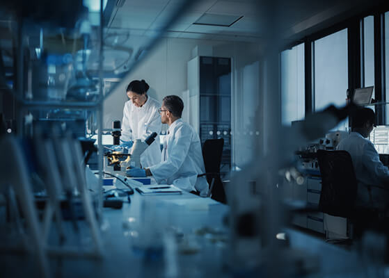 scientists working at a lab