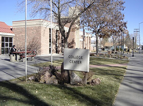 College Center sign at Adams State University