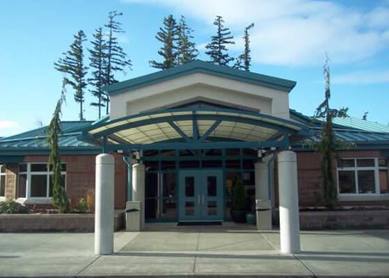 Front entrance to a school