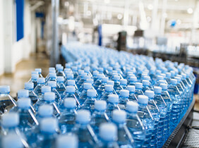 Water bottles at PepsiCO plant