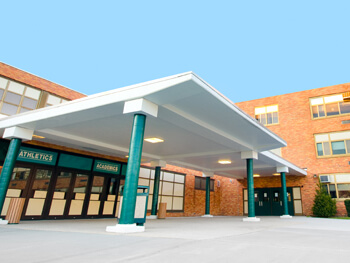 Front entrance to a school